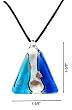 Necklace - N90 - Murano Glass Style - Triangle Shape ~ Aqua, Sapphire & Copper