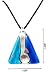 Necklace - N90 - Murano Glass Style - Triangle Shape ~ Aqua, Sapphire & Copper