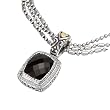 925 Silver, Onyx & Diamond Petite Pendant with 18k Gold Accents (0.25ctw)