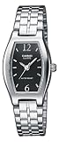 Casio - LTP-1281D-1AEF - Montre Femme - Quartz Analogique - Cadran Noir - Bracelet Acier Argent