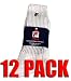 Fila Men's Cushioned Athletic Crew Socks - 12 Pack Grey/w Black Logo