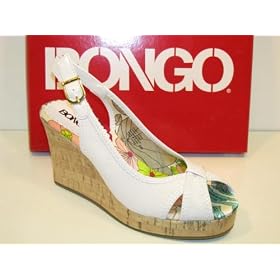 Ladies Bongo Slingback, Love - White Fabric by Bongo
