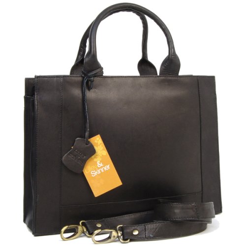 Lilley & Skinner Black Leather Work Bag / Briefcase A4