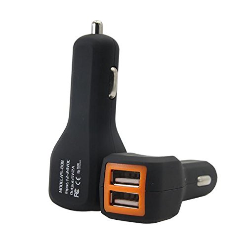 Dual Port USB Car Charger: Sleek Design, Deluxe Two Outlet Fast Auto Cigarette Lighter Charger. Best For iPhones, Samsung Galaxy, HTC Note, Ipads, MP3, Kindles, Cell Phones, Smart Phones & Tablets.