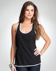 Contrast Cutout Silk Tank Top - PETITES
