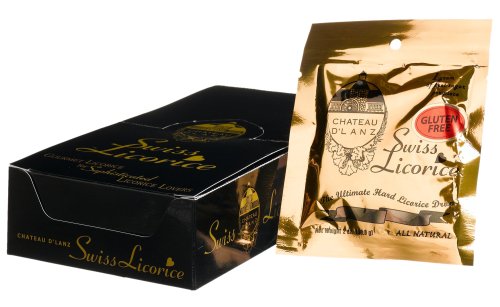 Chateau D'Lanz Swiss Licorice, Hard Black Licorice Drop, 2-Ounce Bags (Pack of 8)