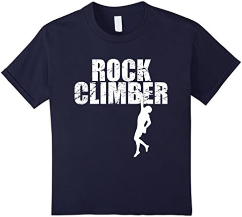 Kids Stylish Rock Climbing T-Shirt 8 Navy