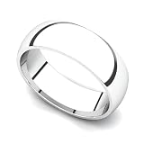 18k White Gold 6mm Classic Plain Comfort Fit Wedding Band Ring