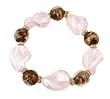 Bracelet - B60 - Murano Style Glass - Twists - Stretch ~ Pink