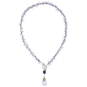Sterling Silver Genuine Amethyst Necklace by 