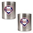 Philadelphia Phillies 2pc Stainless Steel Can Holder Set- Primary Logo MLB Baseball