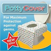 Potty Cover - Disposable toilet seat covers. (6 individually packaged seat covers in each bag.)
From Potty Cover
