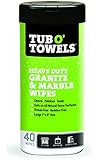 Tub O Towels TW40-GR Granite And Marble Cleaning, Polishing, Sealant All-In-One Wipes (Tub of 40 Wipes)