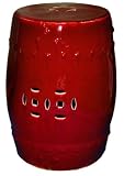 Oriental Garden Seat - oxblood red glaze, porcelain