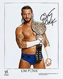 CM PUNK - AUTOGRAPHED COLOR 8 x 10 WWE WRESTLING PHOTO