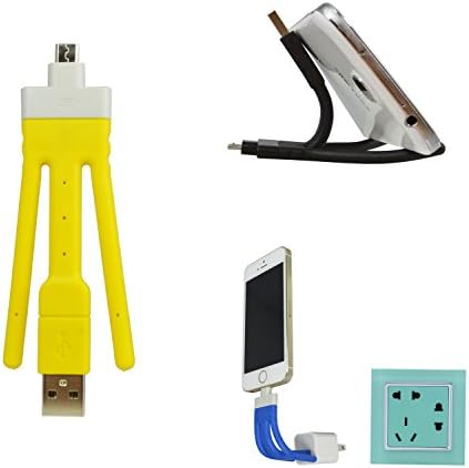 Zebracc® Q Fun Micro USB to USB cable , Functional As A Mini Holder , compatible withSamsung Mobile Phones Galaxy S4, Google Nexus 5, Nokia Lumia 1020, Galaxy S3, Moto G, Samsung Galaxy Tab 3, Asus Google Nexus 7 7-inch, Sony Xperia, HTC One And More Free 30 Days Money Back Guarantee [18 Months Warranty] (yellow)