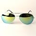Premium Full Mirror Fashion Color Lens Aviator Sunglasses (Sold Individually or as 3-Packs) - Silver / Ice Tea