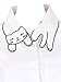 Choies Women's Cotton White Cat Pattern Collar Pocket Detail Long Sleeve Office Shirt