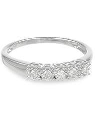10k White Gold "MOM" 5-Stone Diamond Ring (0.15 cttw, H-I Color, I2-I3 Clarity)