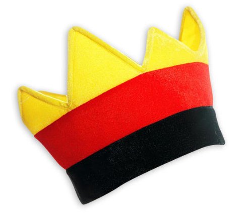 Deutschland Krone Crazy Hat – schwarz-rot-gold, 100% Polyestersamt, Universalgröße.