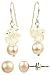 Sterling Silver Rose Quartz and Pink Freshwater Cultured Pearl Earrings Set (6-7mm), 2 Pairs