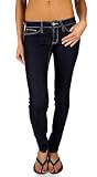 Flying Monkey Jeans Contrast Stitch Skinny Jean - Antique Indigo