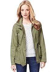 Indigo Collection Pure Cotton Belted Waxy Jacket