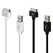 KONNET Charge and Sync Cable for iPad, iPhone 4, iPhone 3Gs, iPhone 3G, iPhone, iPod and KONNET iCrado Rainbow, iCrado Plus (Two-in-One Pack, Black / White)