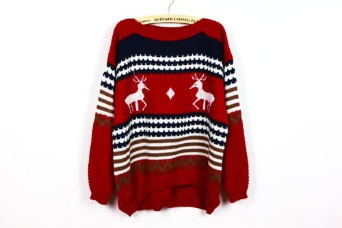 2013 New Cheap Knitting Pattern Women Pullover Sweater (Red)