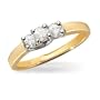 14K Yellow Gold and Platinum Diamond Engagement Ring, 1/2 ctw.