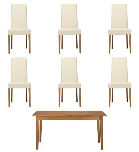 Arlanda Dining Table & 6 Leather Chairs
