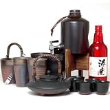 焼酎サーバー豪華セット+黒千代香5客付+備前金彩ペアカップ・氷り入れ・トング+芋焼酎 祝いの赤 海童 720ｍｌ