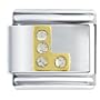 Letter L Studded Italian Charms Bracelet Link