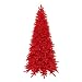 Lit Slim Shimmering Tree - Red (9')