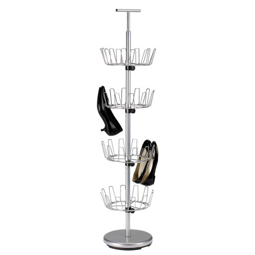 Household Essentials 2135 Shoe Tree, 4-Tier, Silver Finish