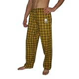 Mens NFL Pittsburgh Steelers Plaid Cotton Thermal Sleepwear / Pajama Pants - Yellow & Black (Size: L)