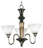 Kenroy Home 90550GBRZ Georgetown Three-Light Chandelier, Golden Bronze with Frosted White Globes