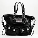 AUTHENTIC COACH POPPY PATENT LEATHER POCKET LARGE SPOTLIGHT 13869 (Black/Silver)