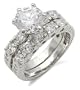 Antique Inspired Pave CZ Engagement and Wedding Rings