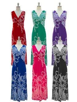 Peach Couture® Paisley Knotted Maxi Dress