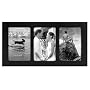Linear Black 3 Opening Picture Frame Collage 4x6"