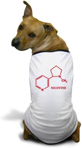 CafePress Nicotine Molecule Dog T-Shirt - L White [Misc.]