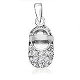 Bling Jewelry Baby Shoe Charm Pendant June Birthstone Moonstone CZ [Jewelry]