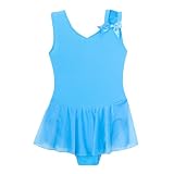 Girls' Freestyle Skirtall with Split Shoulder - Turquoise