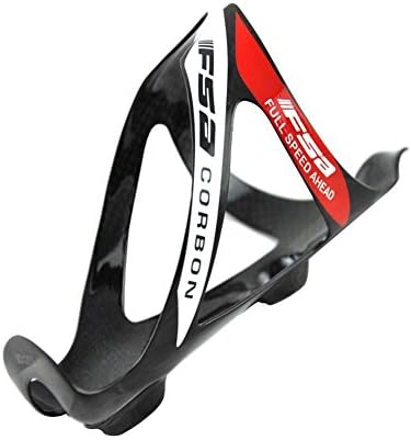 Generic Full Carbon Fiber Bicycle Bike Light Drink Water Bottle Cage Holder (Black Red)