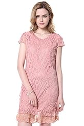 Summer Mesh Open-Back Vintage Lace Cocktail Short Floral Print Geometric Print Party Dress/Mini Dress 