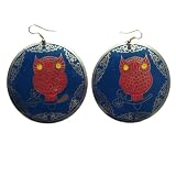 Fashion Gold Tone Teal Blue Red Dangle Earring Jewelry