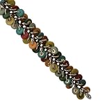 Silver/Copper-tone Multicolored Hamba Wood 7.5in Bracelet