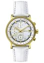 DKNY Women's Chronograph Gold-Tone Stainless Steel and White Leather Watch #NY4526