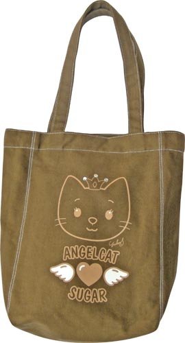 United Labels 0804882 - Angel Cat Sugar Einkaufstasche 30 x 23 cm, olive